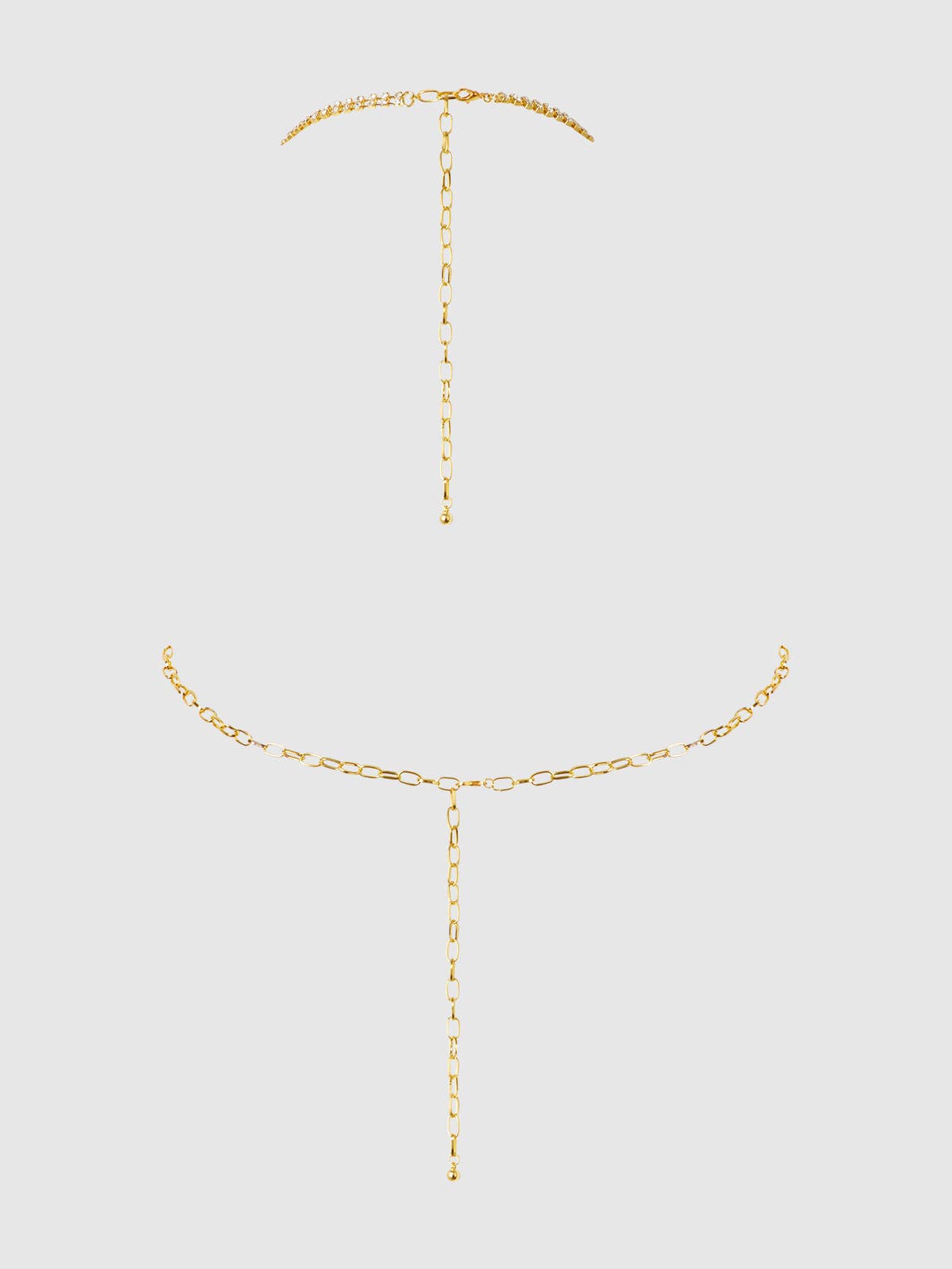 Rhinestone Net Halter with Openable Front, Silver