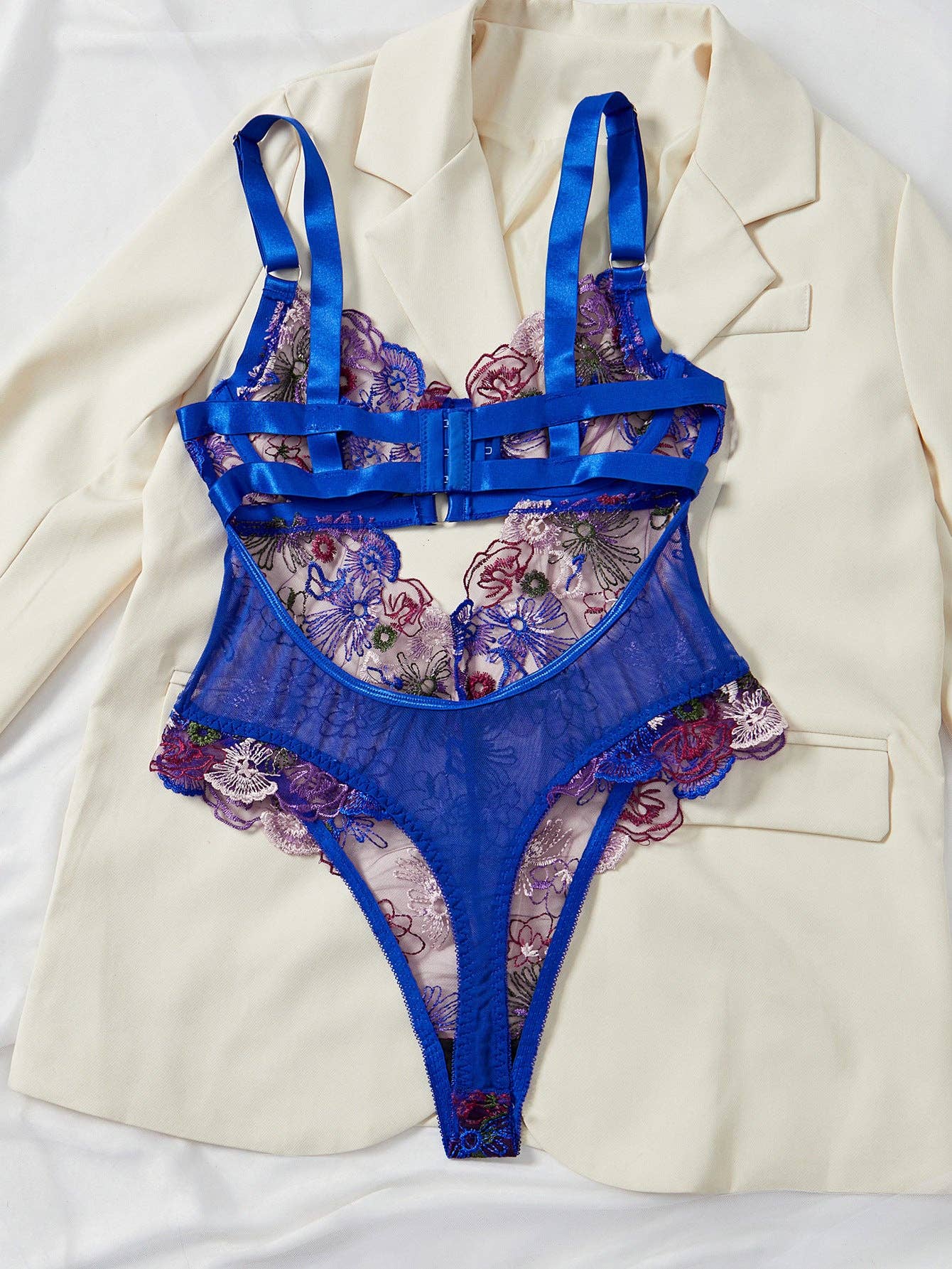 Rose Embroidery Body Suit