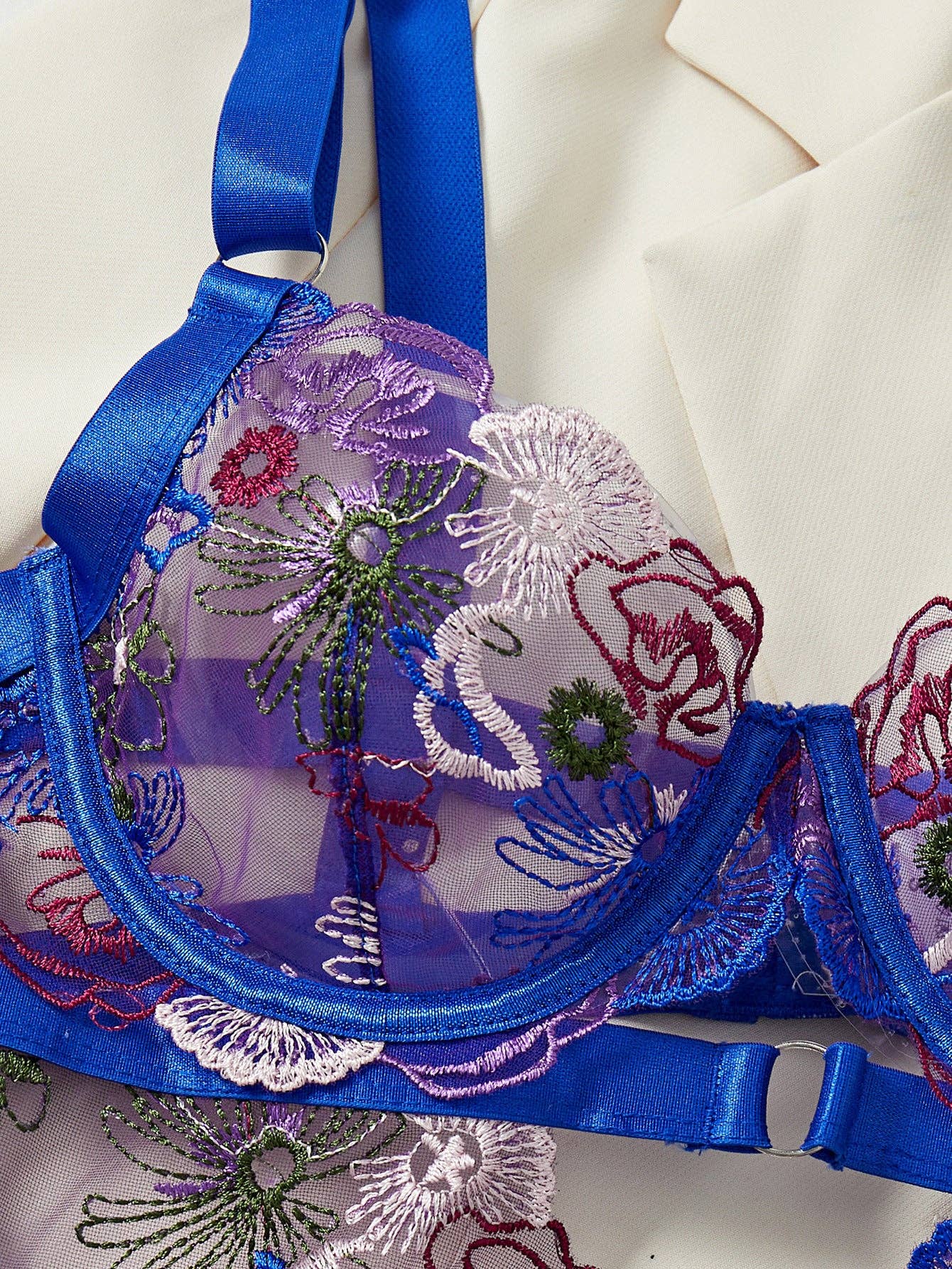 Rose Embroidery Body Suit