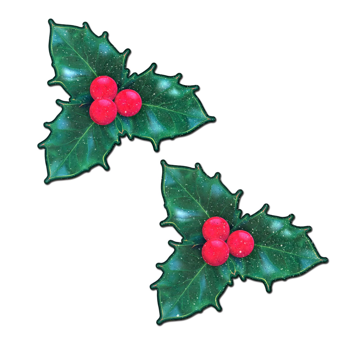 Christmas Winter Holly with Red Berries Nipple Pasties