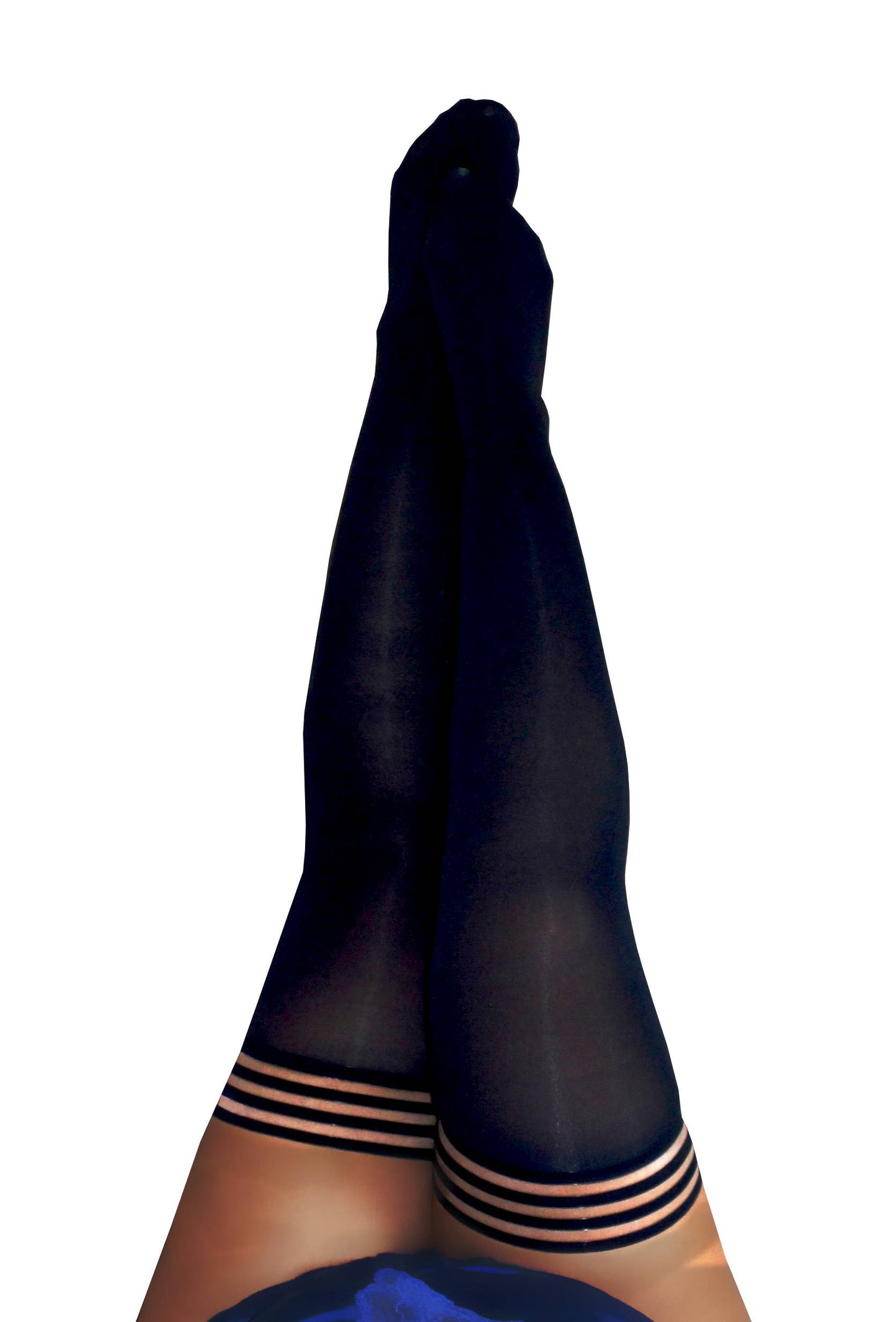 Hosiery- Danielle Classic Black Opaque Thigh-Highs Stockings