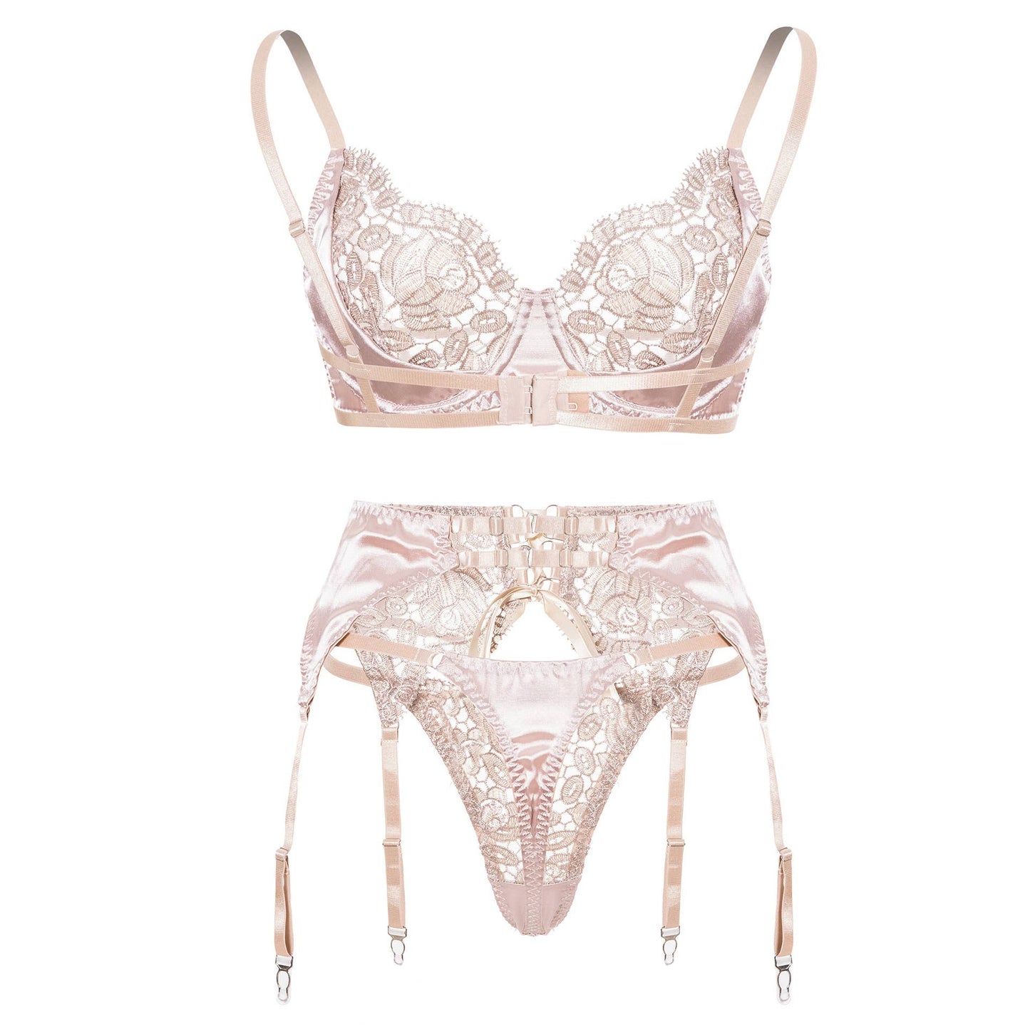 Blush Rose Lace Lingerie Set