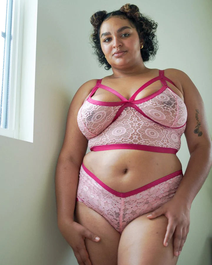 Vintage Soft Cup Bralette - Pink