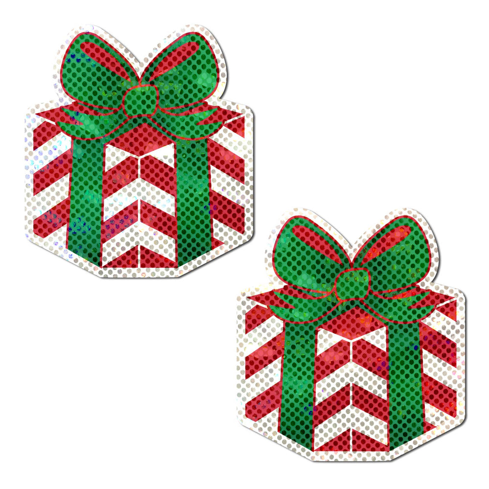 Gift: Christmas Present Wrapped with Bow Nipple Pasties