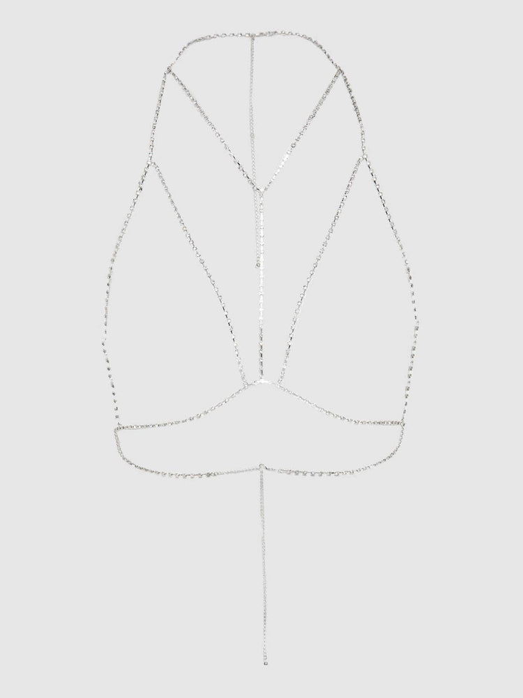 
                  
                    Diamond Simple Triangle Bustier Bra: SILVER
                  
                