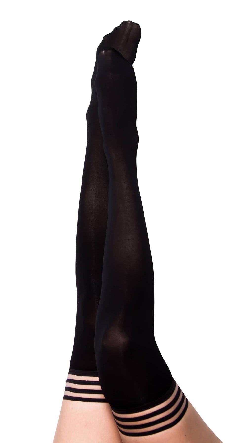 Hosiery- Danielle Classic Black Opaque Thigh-Highs Stockings