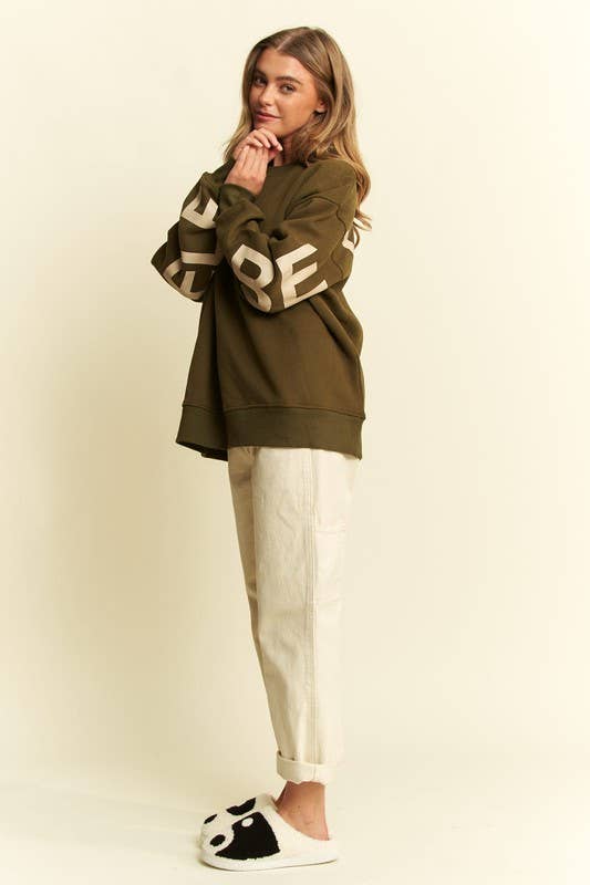 
                  
                    Be Yourself Love Yourself Printed Oversized Sweatshirt: BLACK / M
                  
                