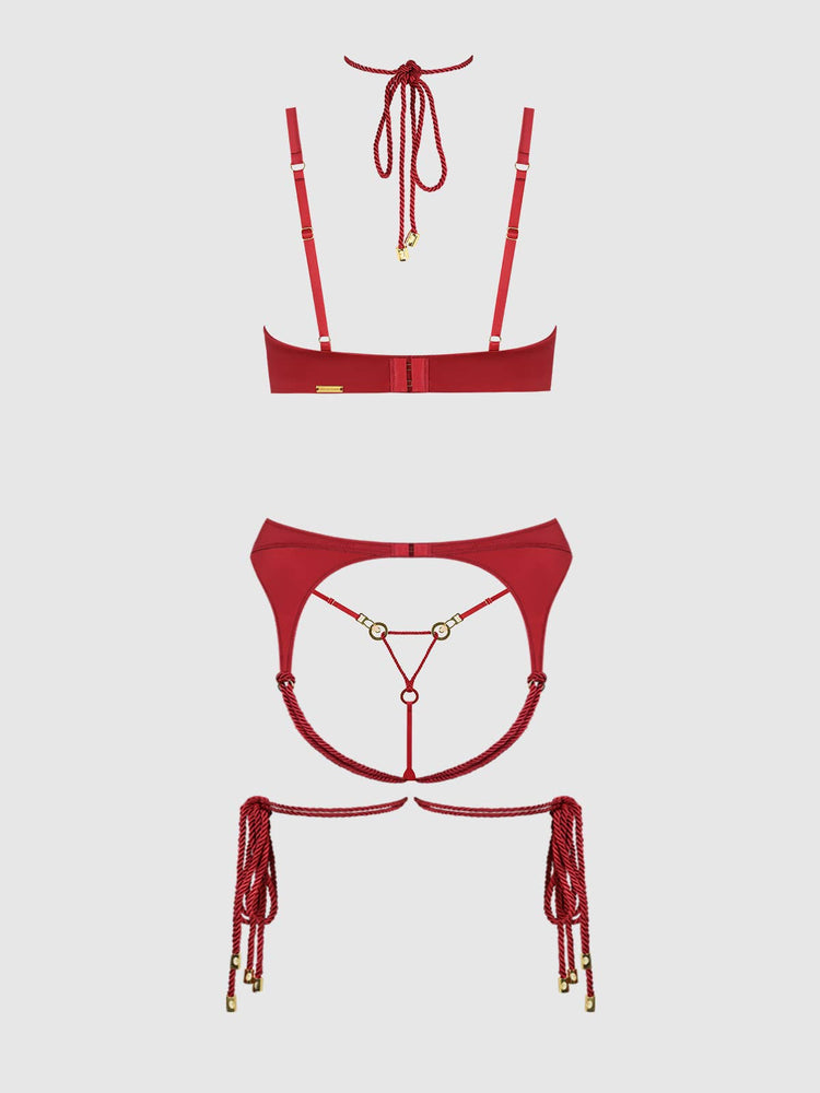 
                  
                    Iryna silky garter & thong set: Crimson Red
                  
                