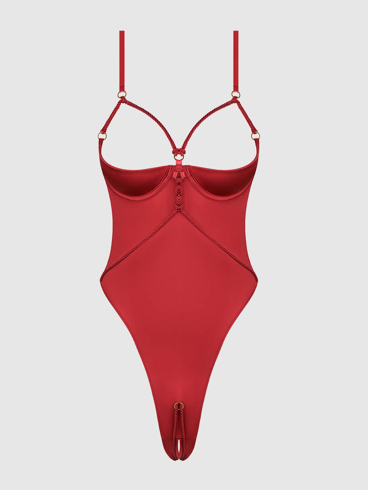 
                  
                    IRYNA SILKY MICRO & ROPE CROTCHLESS BODYSUIT: CRIMSON RED
                  
                