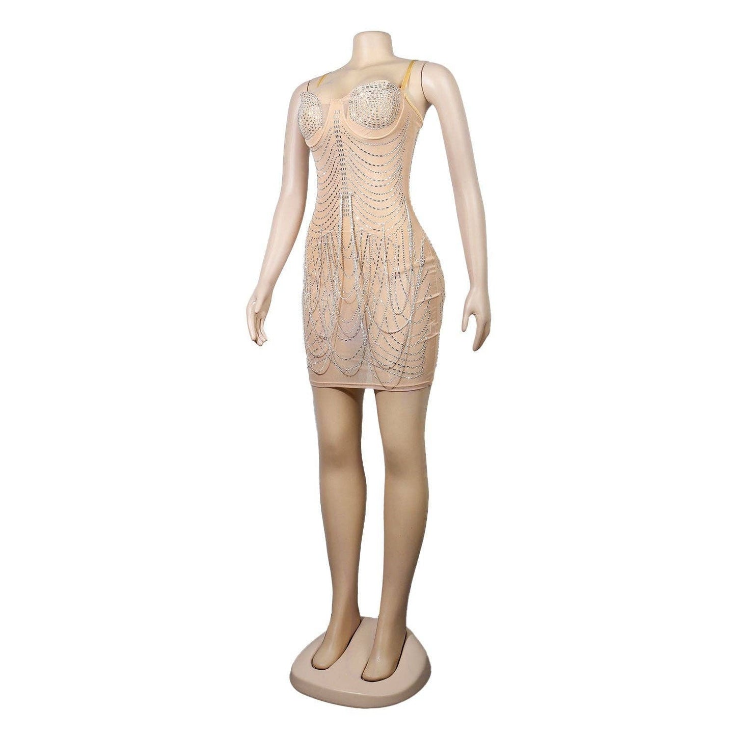 
                  
                    Sparkling Rhinestone Tassel Dress: Seductive Elegance for Alluring Nights: Apricot / 3XL
                  
                