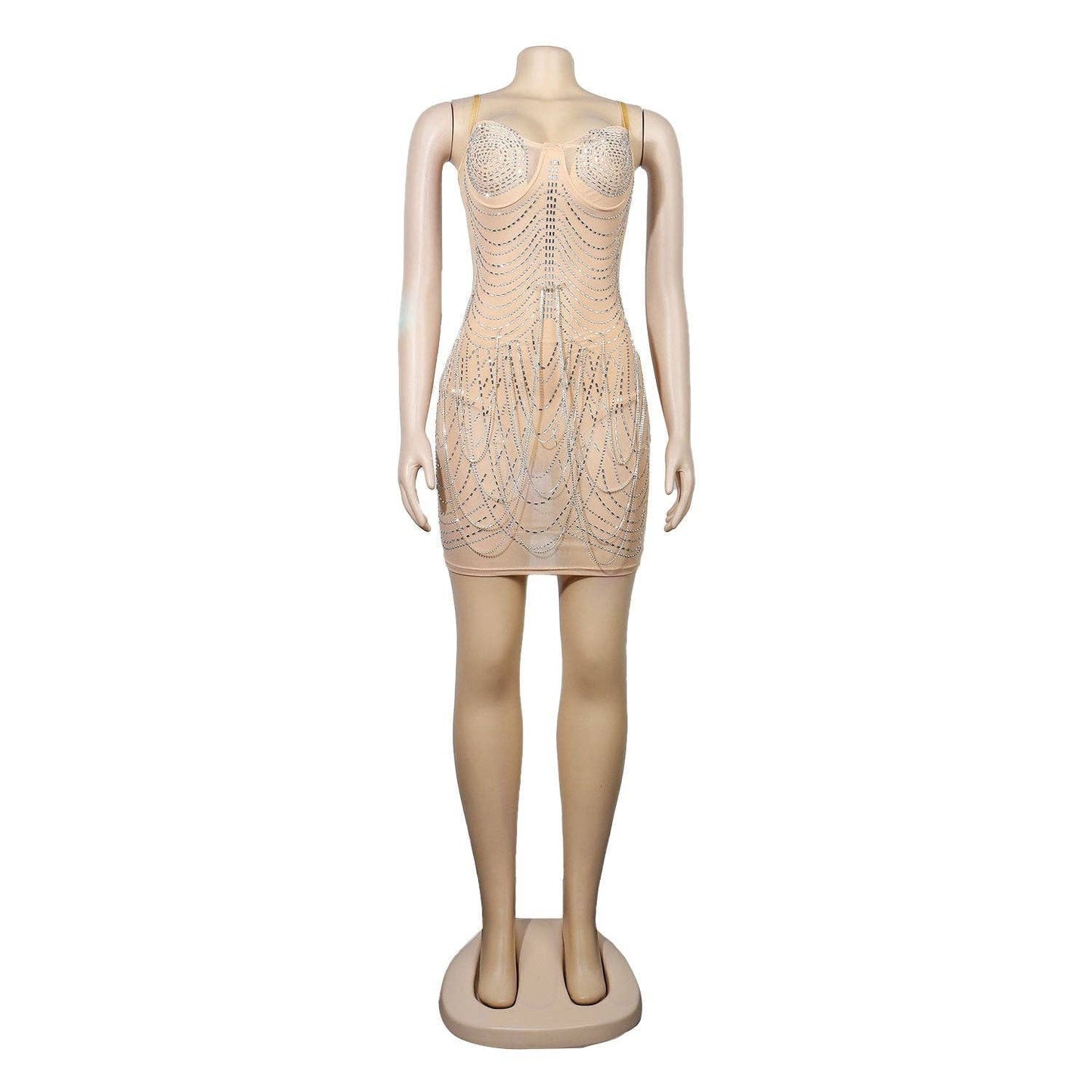 
                  
                    Sparkling Rhinestone Tassel Dress: Seductive Elegance for Alluring Nights: Apricot / 3XL
                  
                