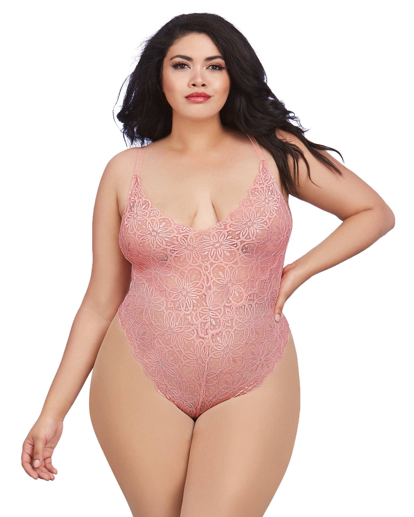 
                  
                    Mosaic Lace Teddy & Sheer Skirt: Vintage Rose
                  
                